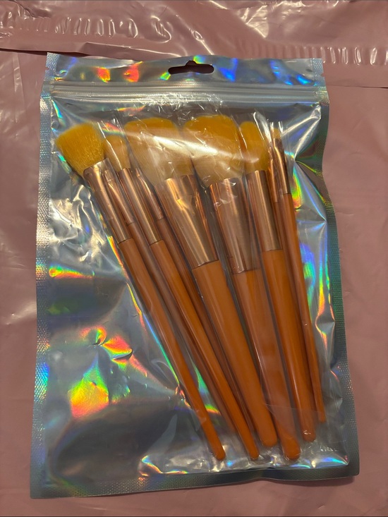 The Unbranded Brand Other - Orange Handle Makeup Brush Set - 9 Piece